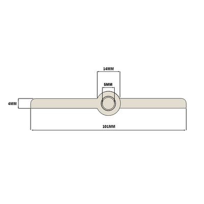 51-300-0 MODULAR SOLUTIONS LIFTOFF ALUMINUM HINGE 64MM X 101MM X 4MM COUNTERSUNK MOUNTING HOLES, NO HARDWARE